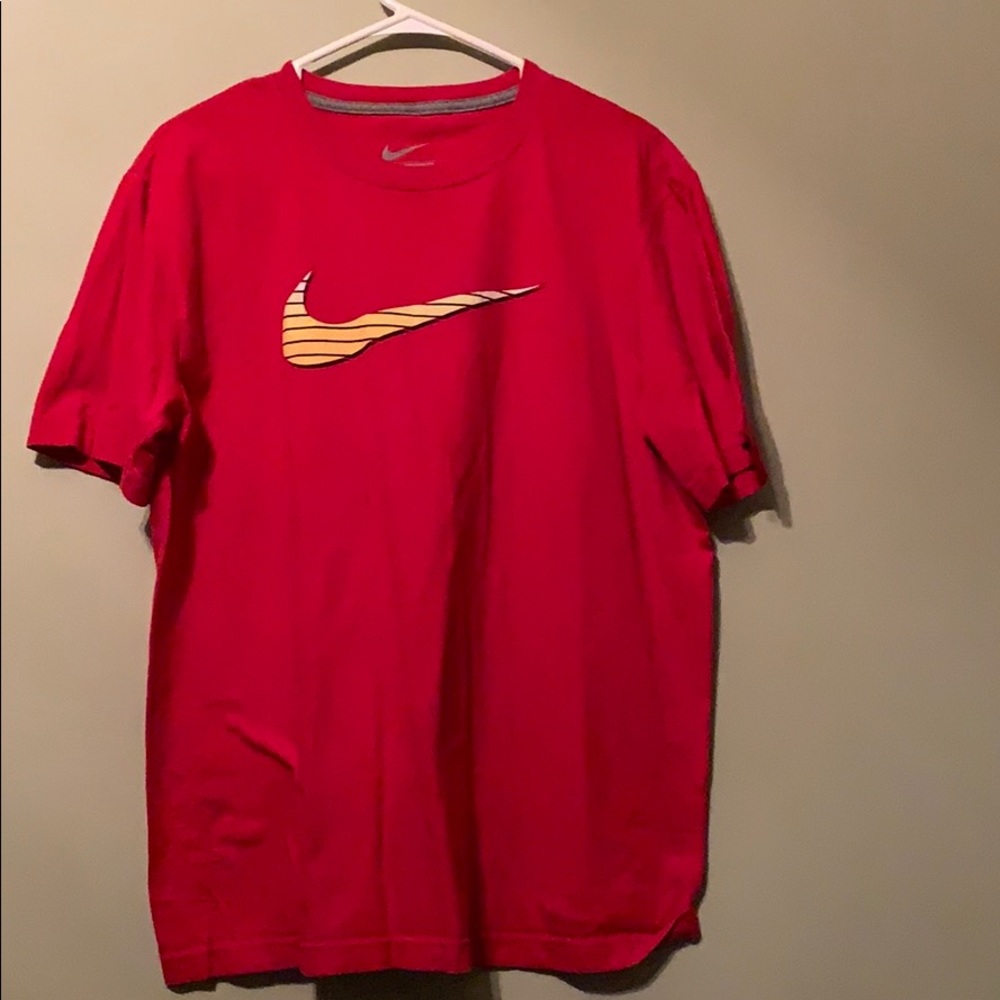 Red and Yellow Nike Tee